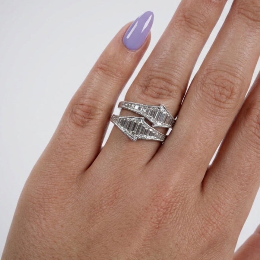 The White Sapphire Trapezoid Ring