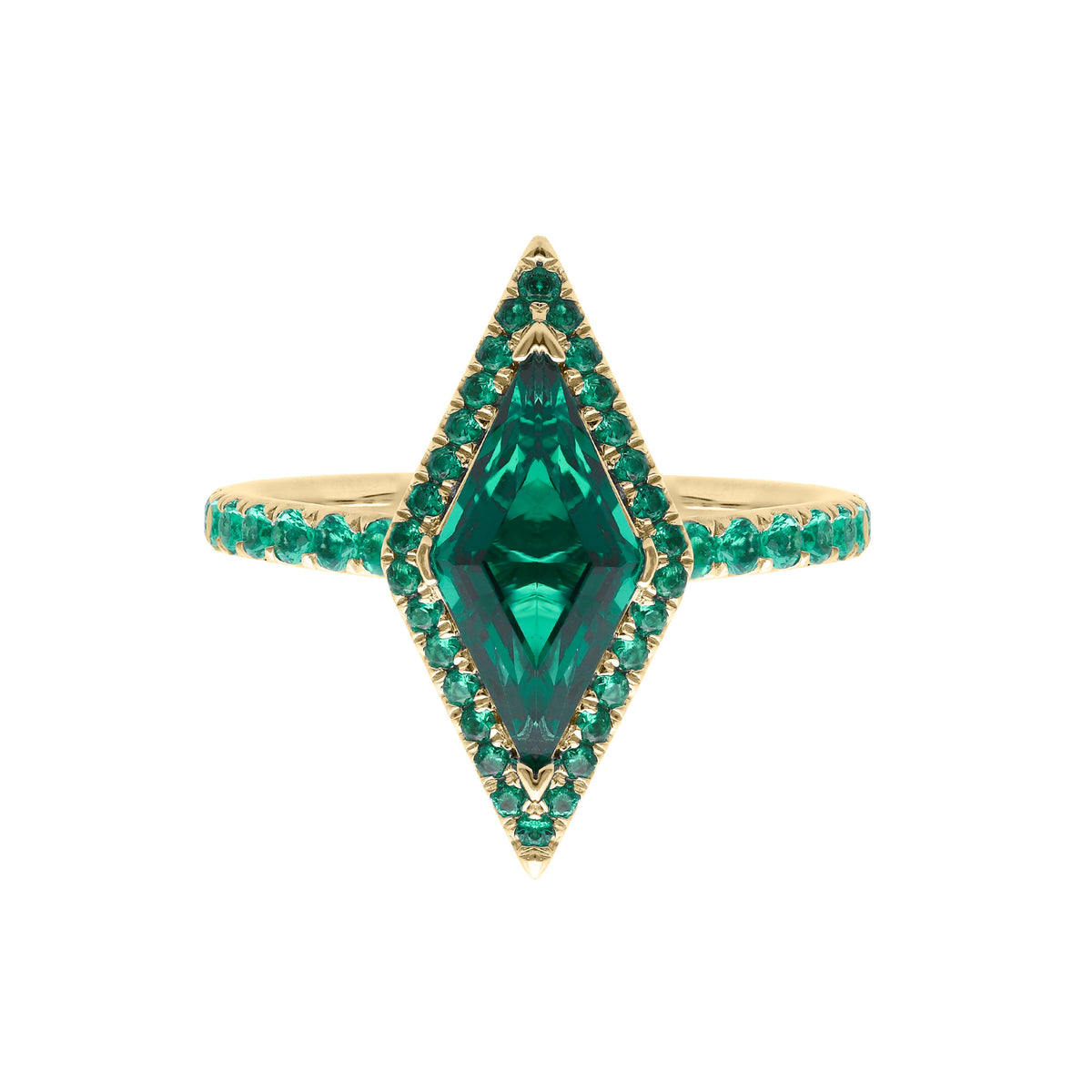 The Emerald Lozenge Ring, Yellow Gold
