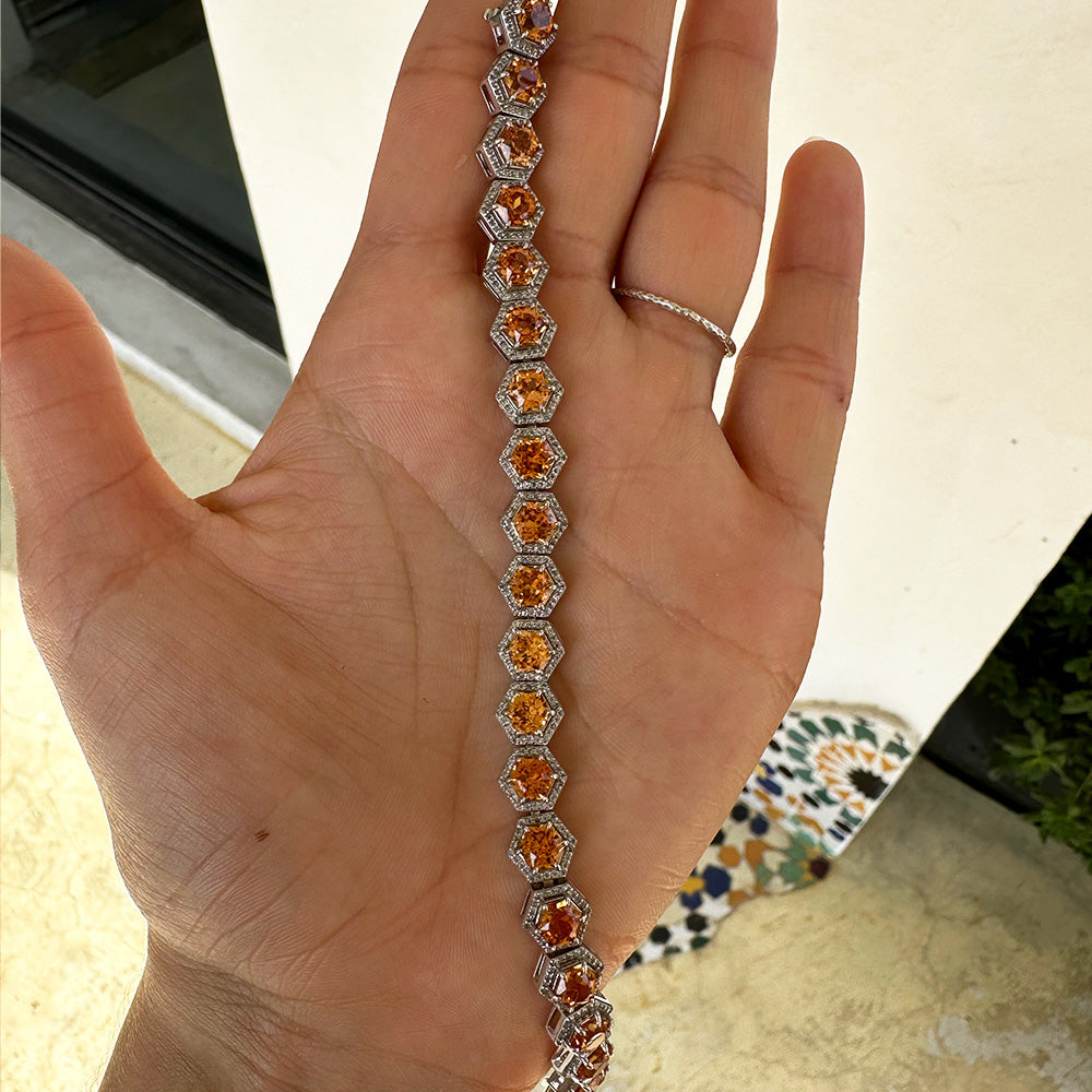 The Golden Honeycomb Sapphire Bracelet