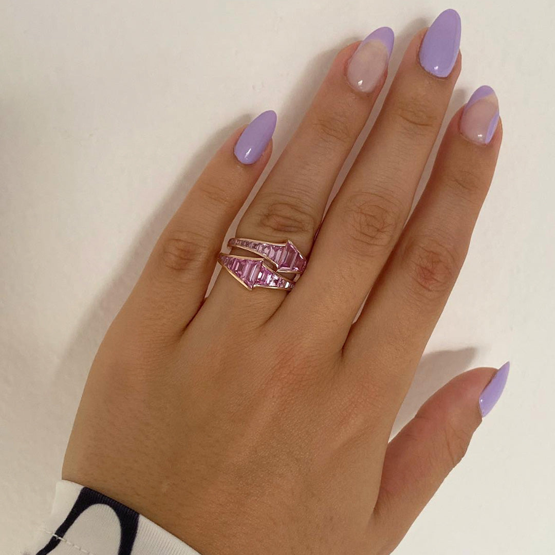 The Pink Sapphire Trapezoid Ring