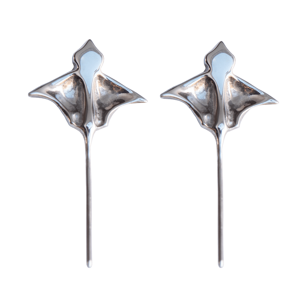 LeBlanc Jewellery silver eagle ray studs 